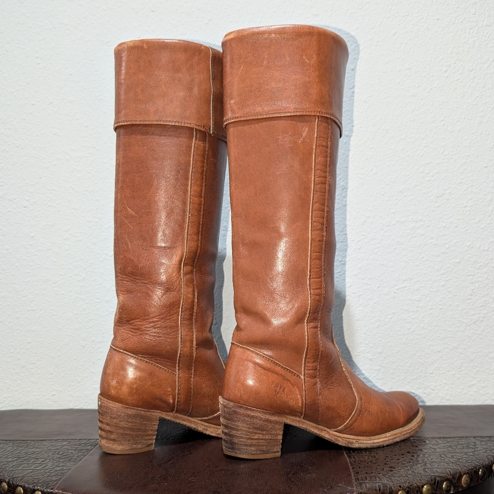 FRYE True Vintage Campus Tall Cuff Brown Boot size 7.5 - Picture 7 of 14